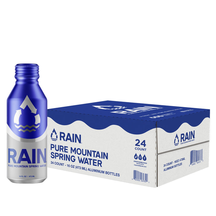 (24 Pack) RAIN Pure Mountain Spring Water - RAIN