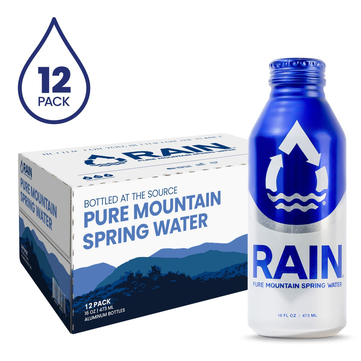 Pure Mountain Spring Water Bottled in Aluminum | RAIN