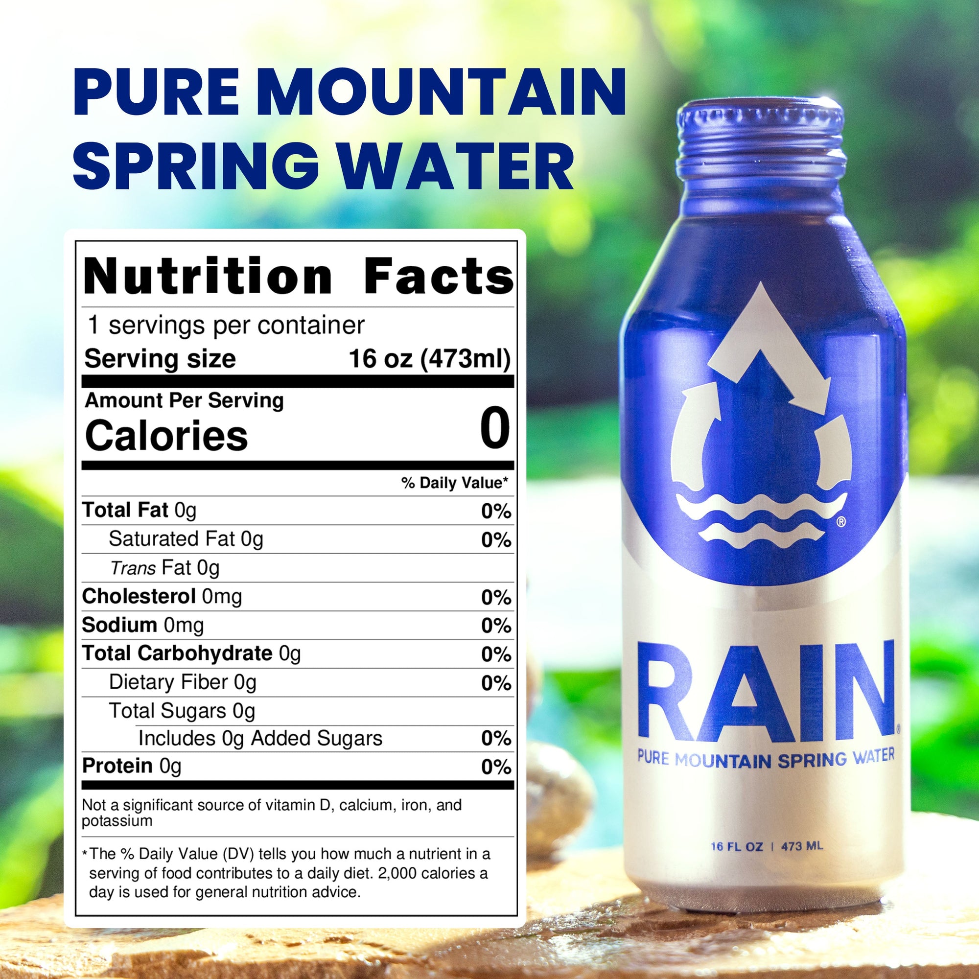 RAIN Pure Mountain Spring Water (24 Pack) - RAIN